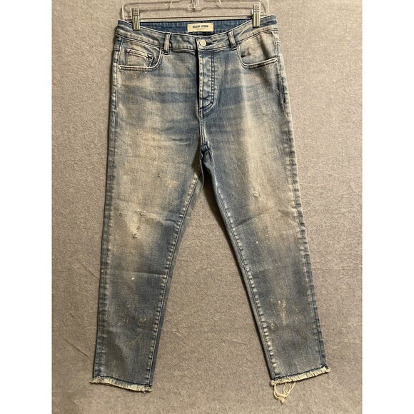 Desert Studio Indigo Garments Dubai Denim - Desert Studio Jeans Womens 30 Blue Stretch Skinny Denim Distress Paint‎ Dubai